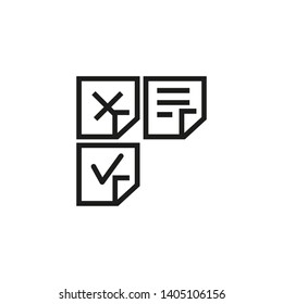 Editorial policy line icon. Document, approved and rejected signs. Agile development concept. Vector illustration can be used for topics like mass media, control, authority