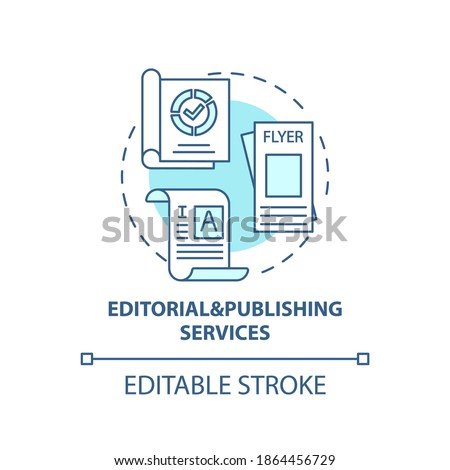 Editorial and publishing services concept icon. Top business consulting service idea thin line illustration. Producing newsletters. Vector isolated outline RGB color drawing. Editable stroke