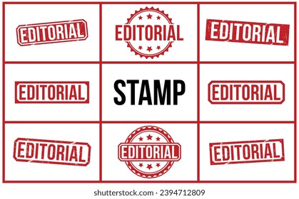 Editorial stamp red rubber stamp on white background. Editorial stamp sign. Editorial stamp.