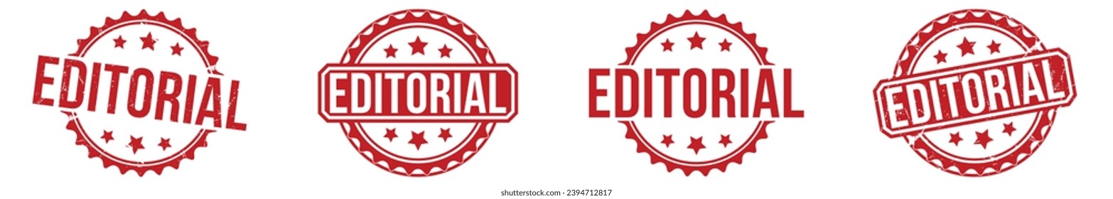 Editorial stamp red rubber stamp on white background. Editorial stamp sign. Editorial stamp.