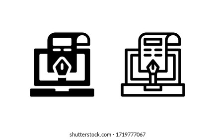 Editorial Text Use Computer Icon, Logo, Vector