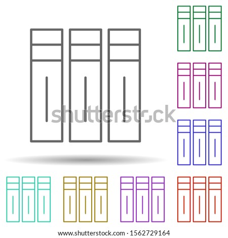 Editorial, volumes multi color icon. Simple thin line, outline vector of editorial design icons for ui and ux, website or mobile application