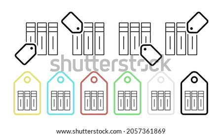 Editorial, volumes vector icon in tag set illustration for ui and ux, website or mobile application