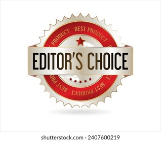 Editors choice golden badge on white background 
