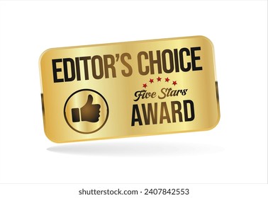 Editors choice golden badge on white background