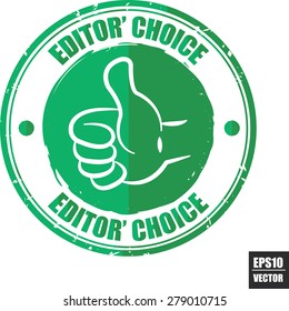 Editors choice green label - icon and stamp isolated on white background. Vector Illustration