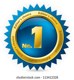 Editor's choice number one award badge on white