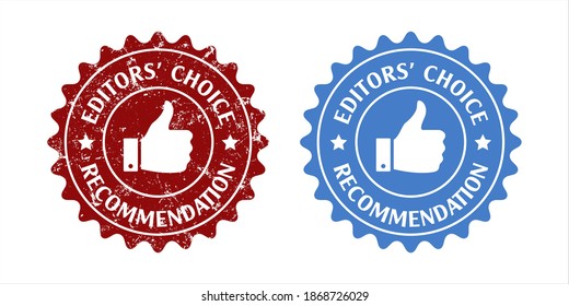 Editors' choice recommendation vector stamp on white background