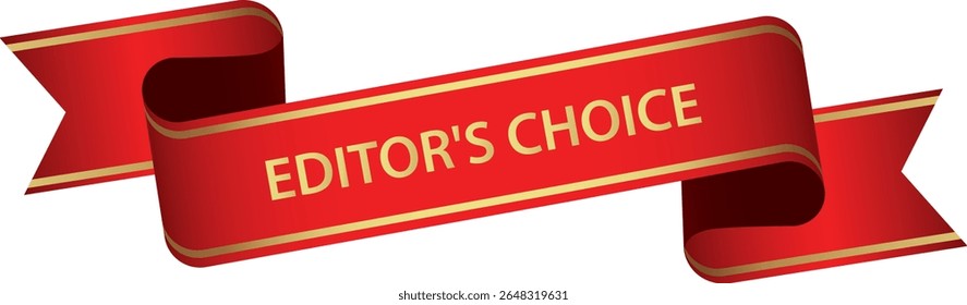 EDITOR'S CHOICE – round ribbon banner with gold frame