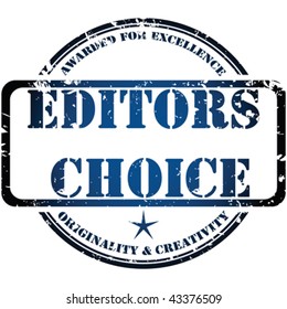 Editors choice rubber stamp isolated on white background
