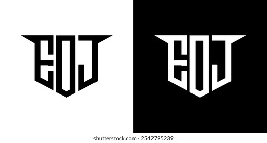 Projeto do logotipo da letra do EDJ com fundo branco no ilustrador, estilo moderno da sobreposição da fonte do alfabeto do logotipo do logotipo, desenhos caligráficos para o logotipo, cartaz, convite, etc.