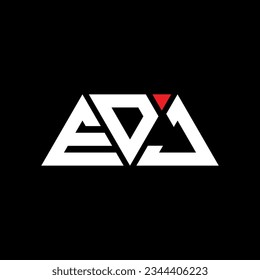 Diseño del logotipo de la letra triangular EDJ con forma triangular. Monograma de diseño del logotipo del triángulo EDJ. Plantilla de logotipo vectorial de triángulo EDJ con color rojo. Logo triangular del EDJ Diseño sencillo, elegante y lujoso.