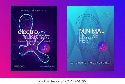 Edm Background. Blue Dj Design. Discotheque Event. Trance Vector. Party Festival Graphic. Electronic Beat Invitation. Violet Techno Magazine. Green Edm Background