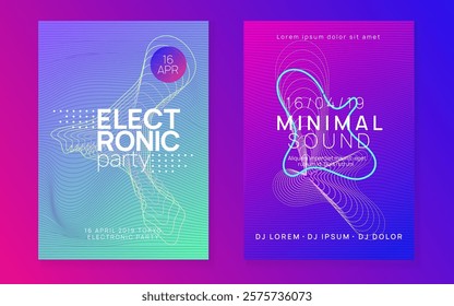 Edm Background. Blue Dj Flyer. Night Club Trance Template. Soundwave Audio Illustration. Festival Vector. Green Music Poster. Discotheque Set. Violet Edm Background