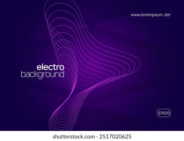 Edm Background. Discotheque Festival Template. Electronic Radio Invitation. Concert Cover. Pink Party Event. Fest Design. Blue Techno Set. Violet Edm Background