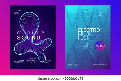 Edm Background. Electronic Beat Illustration. Discotheque Set. Concert Cover. Violet Party Magazine. Fest Trance Element. Green Music Flyer. Pink Edm Background