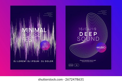 Fondo De Edm. Elemento Electro de Música. Portada de concierto. El mejor Anuncio. Evento de la Discoteca Violeta. Discoteca Audio Invitación. Flyer azul de la fiesta. Fondo de Edm rosa