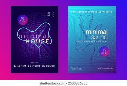Edm Background. Pink Sound Magazine. Nightclub Radio Invitation. Green Night Club Poster. Fest Electro Template. Concert Vector. Discotheque Event. Violet Edm Background