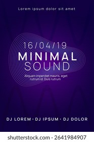 Edm Background. Violet Techno Design. Pink Party Flyer. Dj Poster. Electronic Radio Invitation. Festival Cover. Discotheque Electro Template. Blue Edm Background