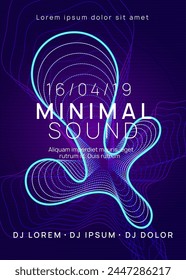 Edm Background. Violet Techno Set. Nightclub Beat Invitation. Trance Vector. Blue Sound Banner. Night Club Concert Element. Dance Event. Pink Edm Background