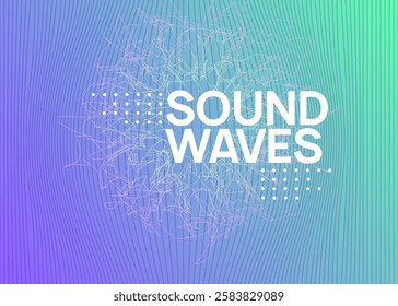 Edm Banner. Festival Cover. Violet Discotheque Event. Green Sound Magazine. Party Flyer. Techno Trance Element. Nightclub Audio Illustration. Blue Edm Banner