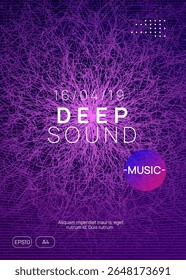 Edm Banner. Party Background. Psychedelic Audio Illustration. Techno Festival Graphic. Concert Vector. Pink Sound Set. Blue Fest Event. Green Edm Banner