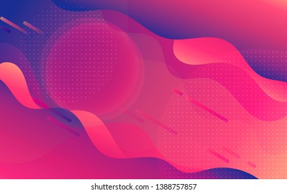 EDM colorful wave and circle polka dot abstract background vector