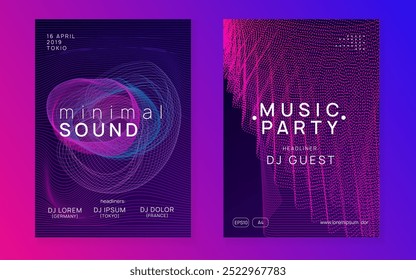 Projeto Edm. Evento de Música. Banner Tecno Violeta. "Soundwave Beat Invitation" (em inglês). Som Azul Definido. Elemento Do Dj Festival. Convite Eletro. Design Edm Verde