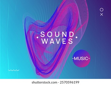 Edm Design. Night Club Concert Element. Sound Set. Pink Discotheque Poster. Green Music Banner. Trance Invite. Electronic Disco Invitation. Blue Edm Design