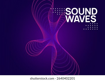 Edm Design. Soundwave Beat Illustration. Blue Techno Banner. Dance Magazine. Green Fest Background. Trance Invite. Music Electro Template. Pink Edm Design
