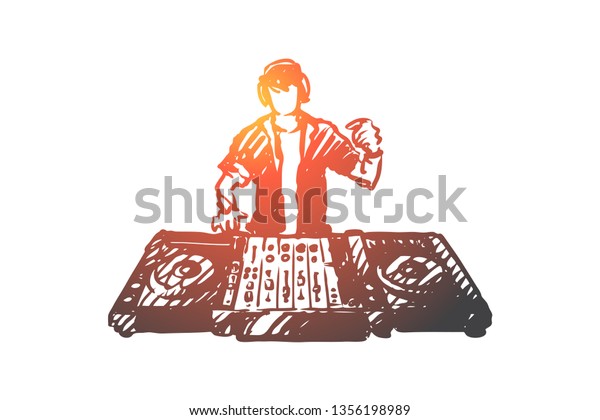 Edm Dj Party Music Club Concept のベクター画像素材 ロイヤリティフリー