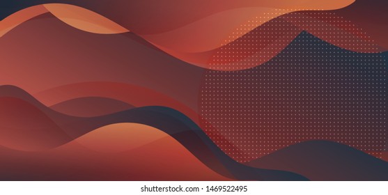 EDM elegant colorful complex wave and circle polka dot abstract background