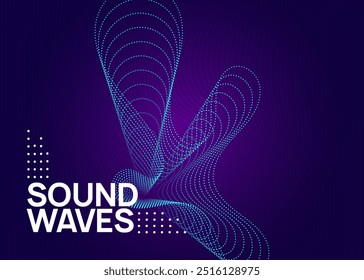 Edm Event. Blue Sound Magazine. Green Party Background. Techno Festival Element. Electronic Disco Illustration. Concert Cover. Night Club Banner. Violet Edm Event