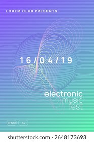 Evento Edm. Ilustração de batida psicodélica. Panfleto de Festa. Capa do concerto. Elemento Discotheque Festival. Banner Tecno Azul. Pôster Violeta Do Dj. Evento Edm Rosa