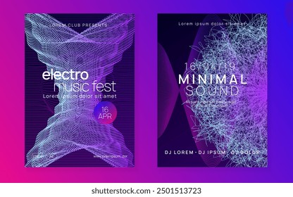 Edm Event. Psychedelic Disco Invitation. Violet Music Banner. Dance Festival Graphic. Trance Vector. Techno Set. Green Discotheque Background. Pink Edm Event