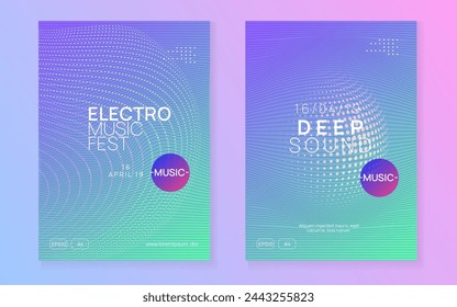 In: EDM Flyer. In: Blue DJ Poster. In: Techno Trance Graphic. Festival Einladung. In: Nightclub Beat Illustration. Sound-Design. Pink Night Club Banner. Violetter Edm Flyer