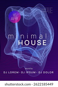 Edm Flyer. Evento del Blue Fest. Invitación a concierto. Revista de danza. Plantilla del Festival Techno. Discoteca Audio Invitación. Anuncio de Música Rosa. Violet Edm Flyer