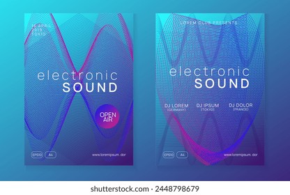 Edm Flyer. Dance Design. Psychedelic Disco Illustration. Festival Invite. Violet Night Club Set. Blue Sound Magazine. Techno Trance Graphic. Pink Edm Flyer