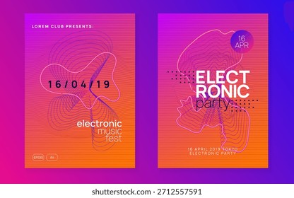 Edm Flyer. Discoteca Concert Element. Dj Set verde. Fondo de Danza Azul. Invitación de Trance. Invitación de ritmo Electrónica. Cartel de fiesta. Violet Edm Flyer