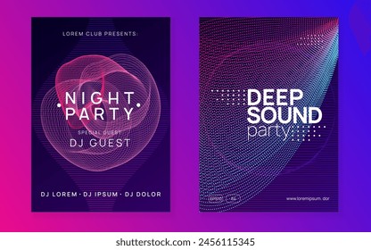 Edm Flyer. Dj Poster. Trance Vector. Electronic Radio Invitation. Green Dance Design. Blue Music Event. Party Concert Template. Pink Edm Flyer