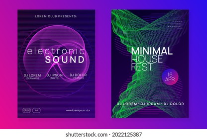 Edm Flyer. Dynamic Fluid Shape And Line. Geometric Discotheque Banner Set. Neon Edm Flyer. Electro Trance Music. Techno Dj Party. Electronic Sound Event. Club Dance Poster.