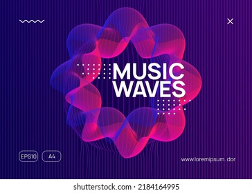 Edm flyer. Dynamic fluid shape and line. Trendy show magazine concept. Neon edm flyer. Electro trance music. Techno dj party. Electronic sound event. Club dance poster.