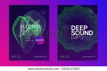 Edm Flyer. Pink Music Event. Techno Electro Template. Nightclub Beat Invitation. Concert Vector. Green Discotheque Set. Party Magazine. Violet Edm Flyer