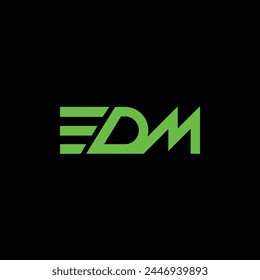 EDM Letter Initial Logo Design Template Vector Illustration