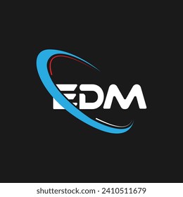 Diseño del logotipo de la letra EDM. Iniciales del logotipo EDM vinculado con el logotipo de un monograma en círculo y en mayúsculas. Tipografía de EDM para diseño de logotipo de marca de tecnología, negocios y bienes raíces