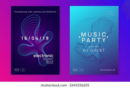 Edm Magazine. Night Club Festival Element. Violet Dance Banner. Electro Invite. Electronic Disco Invitation. Green Sound Background. Dj Poster. Blue Edm Magazine