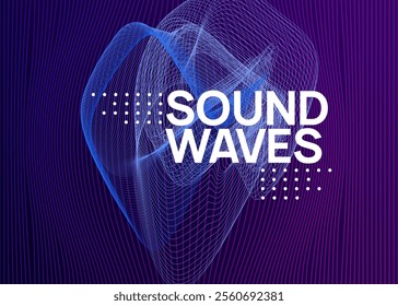 Edm Magazine. Night Club Flyer. Soundwave Radio Illustration. Music Festival Element. Green Fest Banner. Blue Sound Poster. Concert Invite. Violet Edm Magazine