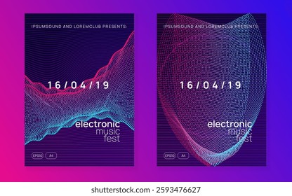 Edm Magazine. Psychedelic Beat Illustration. Discotheque Event. Violet Sound Set. Concert Invite. Night Club Trance Element. Green Party Flyer. Blue Edm Magazine