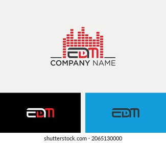 EDM Music Logo Design Template 
