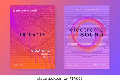 Edm Poster. Night Club Banner. Electronic Disco Illustration. Violet Music Set. Blue Dance Flyer. Fest Concert Template. Electro Cover. Green Edm Poster